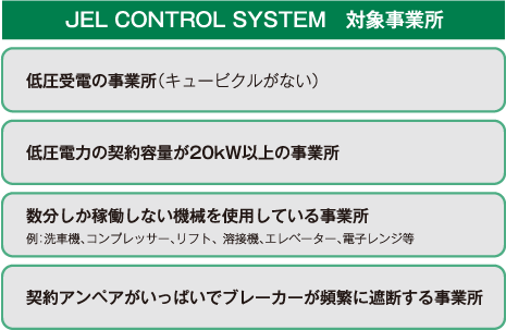 JEL CONTROL SYSTEM　対象事業所