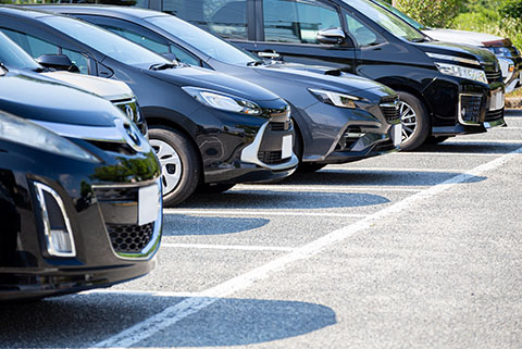 月極駐車場を利用する車