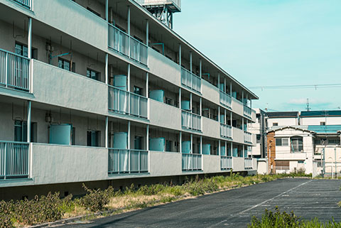 退去が進んだアパート