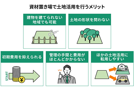 資材置き場で土地活用を行うメリット