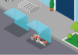 バイク置場となる空きスペース